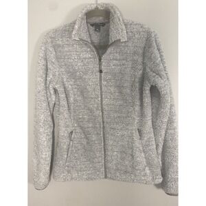 Eddie Bauer Sherpa Lined Fleece Lightweight Sweater Jacket Pockets XS, Gray